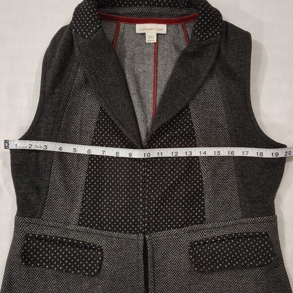 Coldwater Creek Herringbone Knit Vest M 10-12 Sleeveless Career Casual Gray - Picture 12 of 16